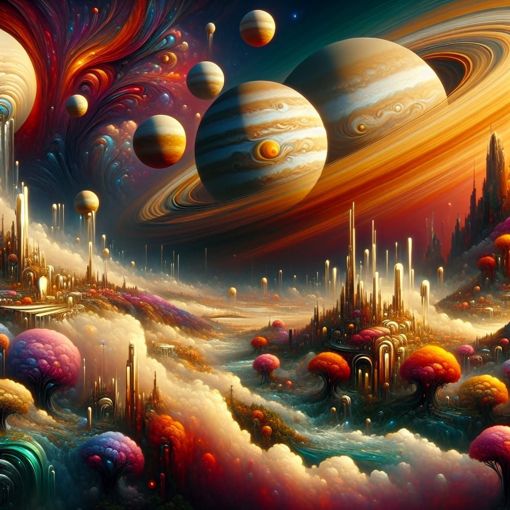 Life on Jupiter: A Vivid Matte Painting