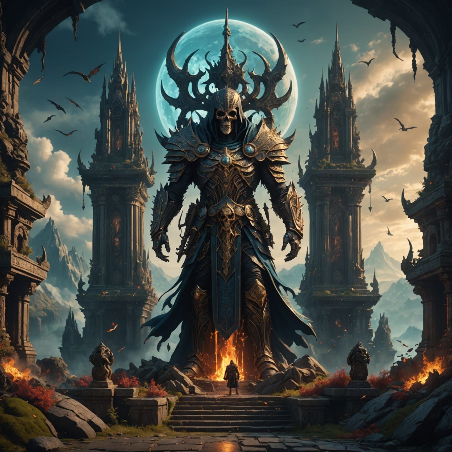 Duality of Death and Fate: Fantasy Concept Art