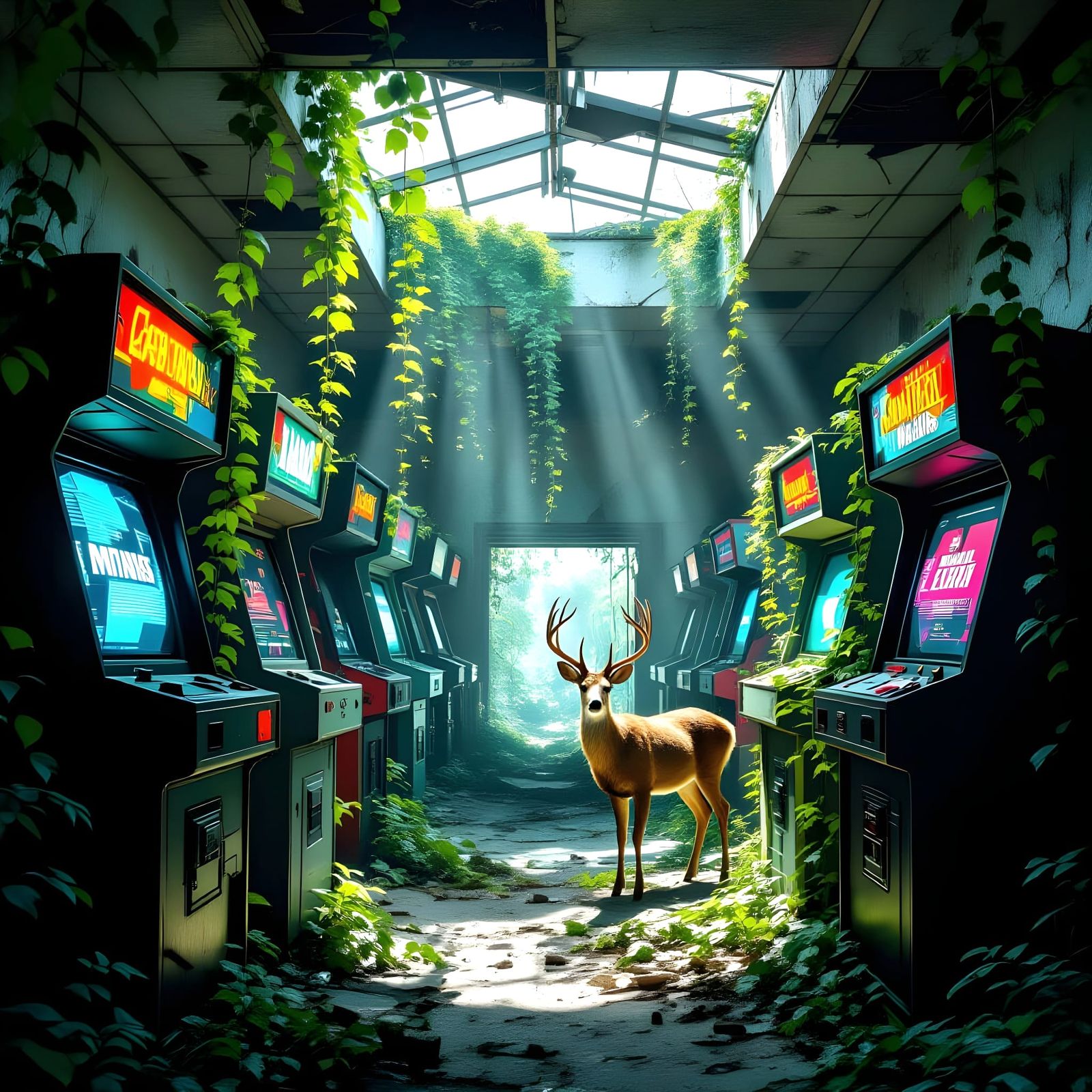 Abandoned Nature-Reclaimed Arcade