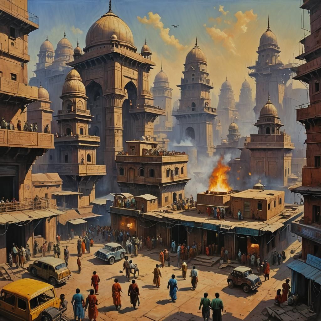 Sci-Fi Bollywood Movie Poster in Urban India