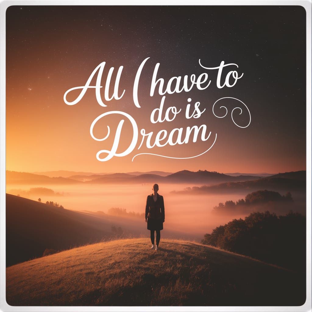 Dreamy Figure on Misty Hill Under Starlit Sky