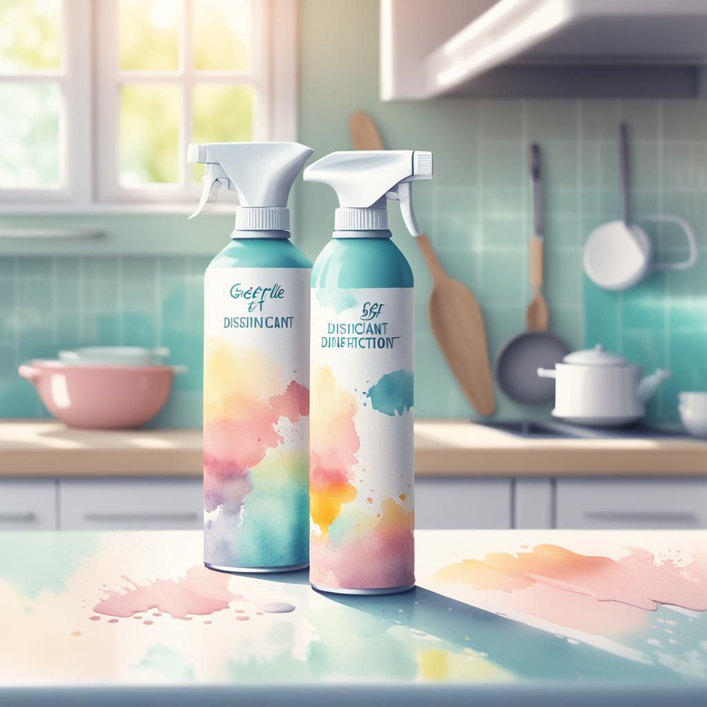 Disinfectant Spray Can in Watercolor Digital Art