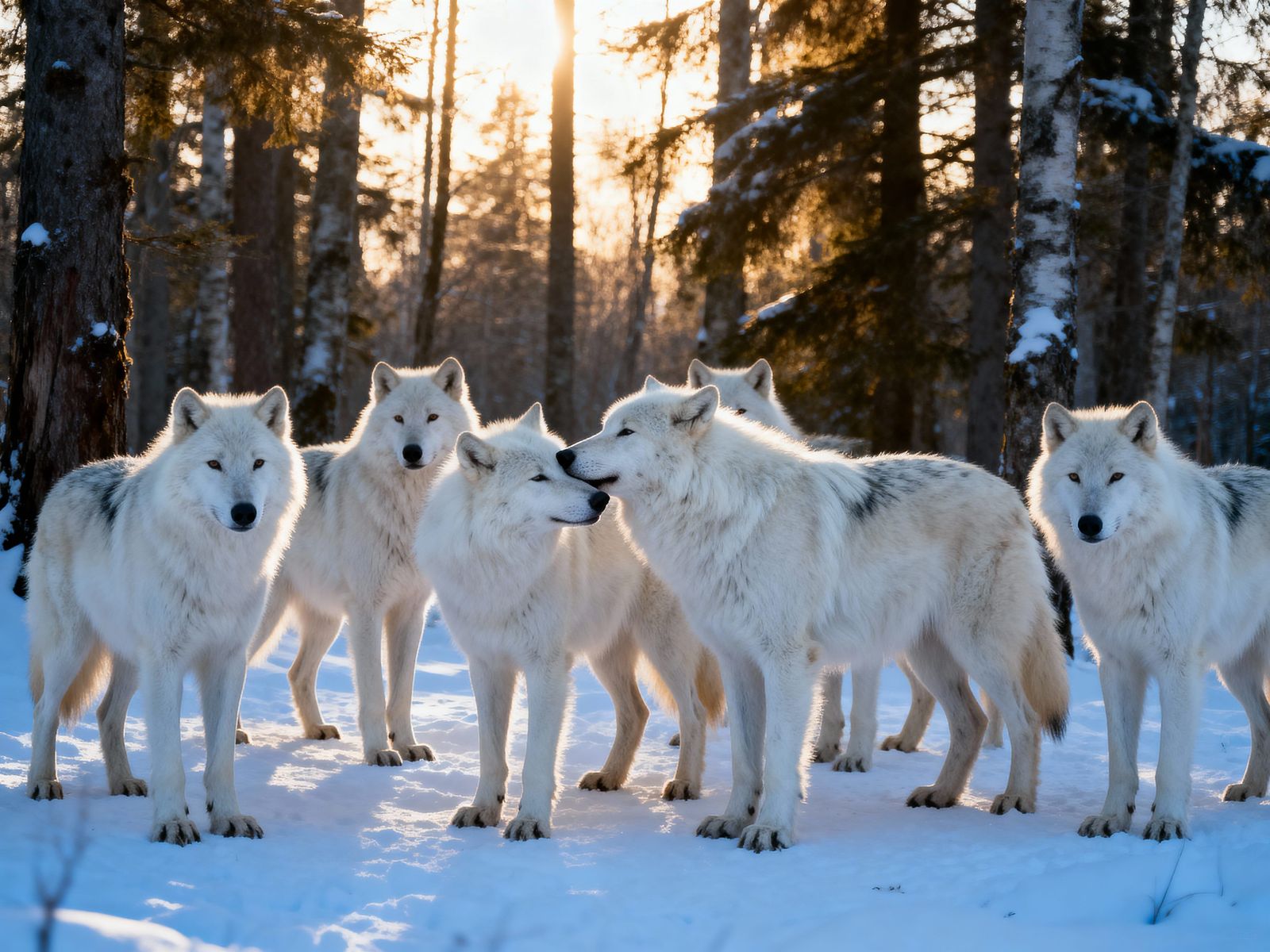 Yukon Snow Wolves in Winter Landscape