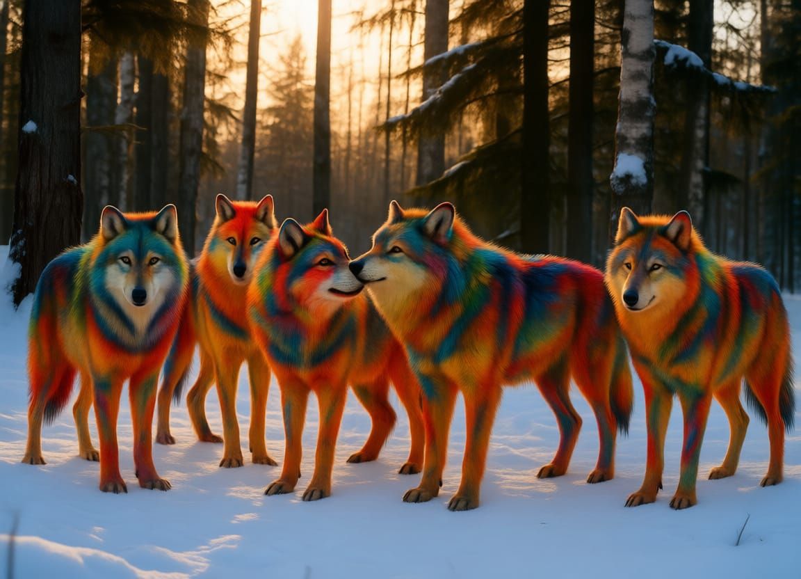 Yukon Snow Wolves in Winter Landscape