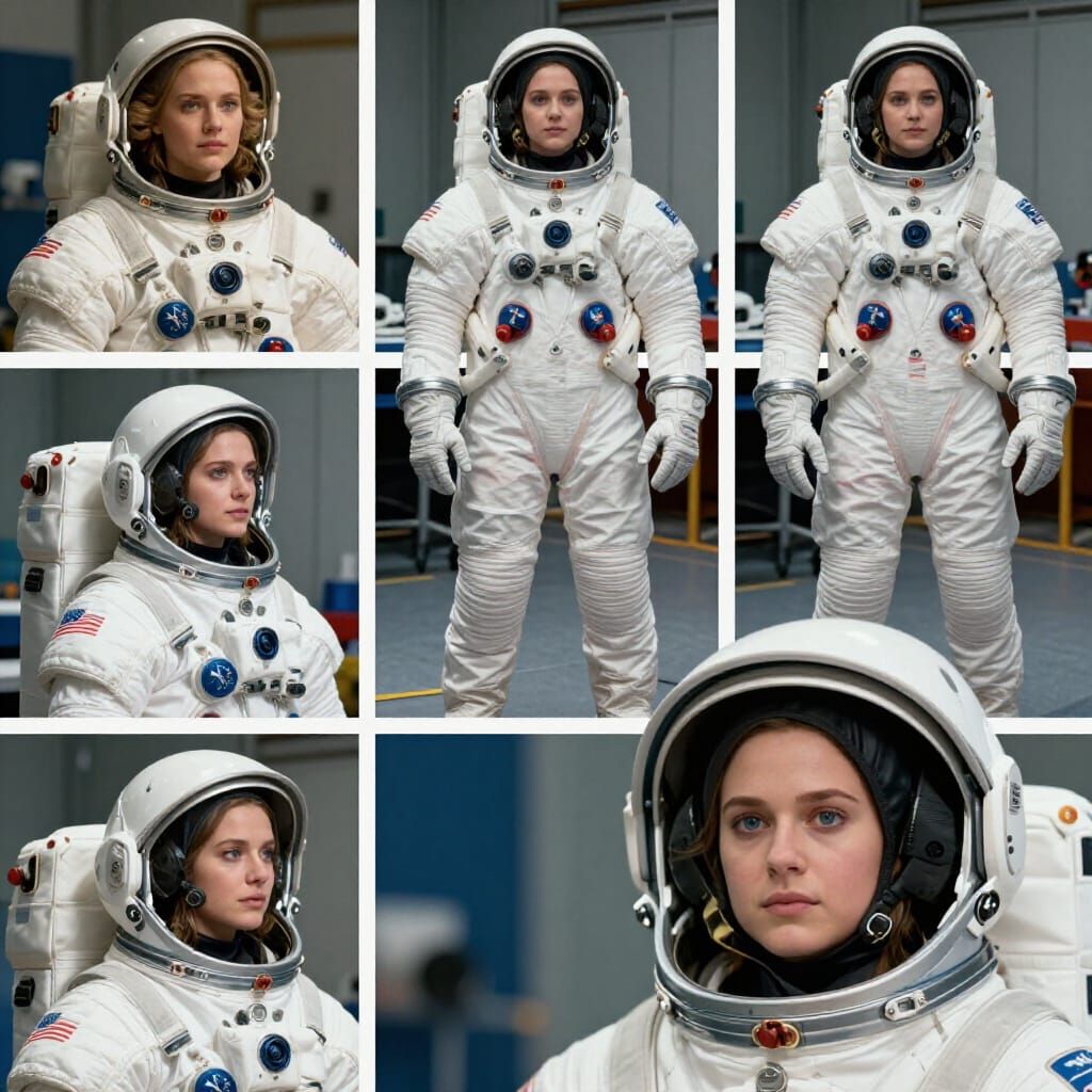 Actress Dons Apollo Spacesuit on Movie Set