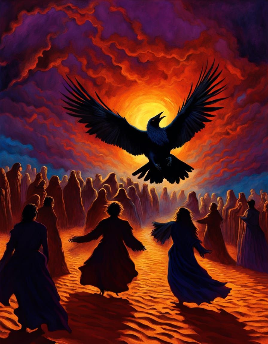 Raven Ascending: Dark Romanticism in Chiaroscuro