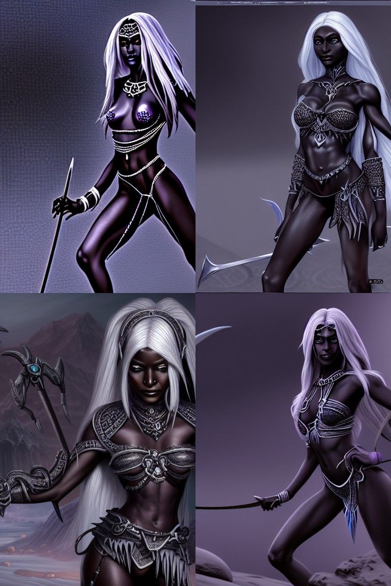 Elegant Drow Woman with Scorpion Tail in 3D