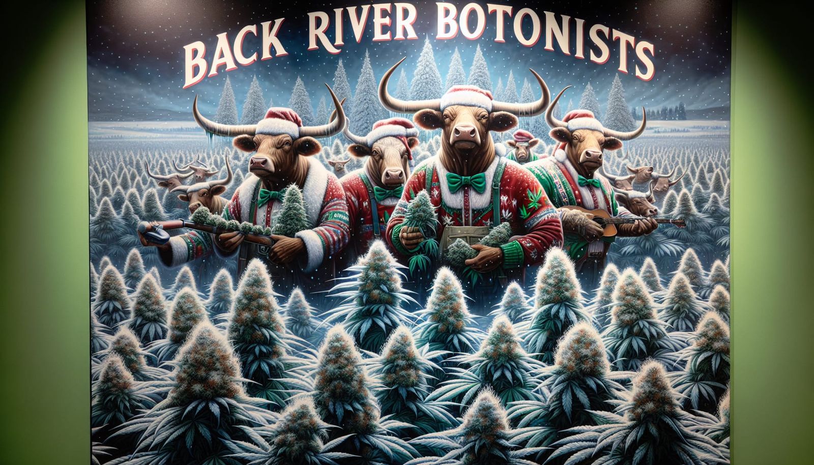 Bulls Celebrate Holidays in Whimsical Cannabis Wonderland