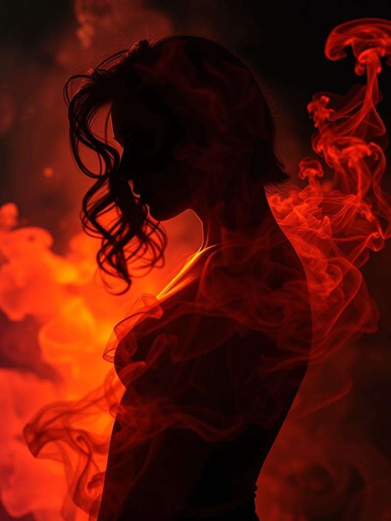 Smokey Silhouette: A Noir Splash Art Masterpiece