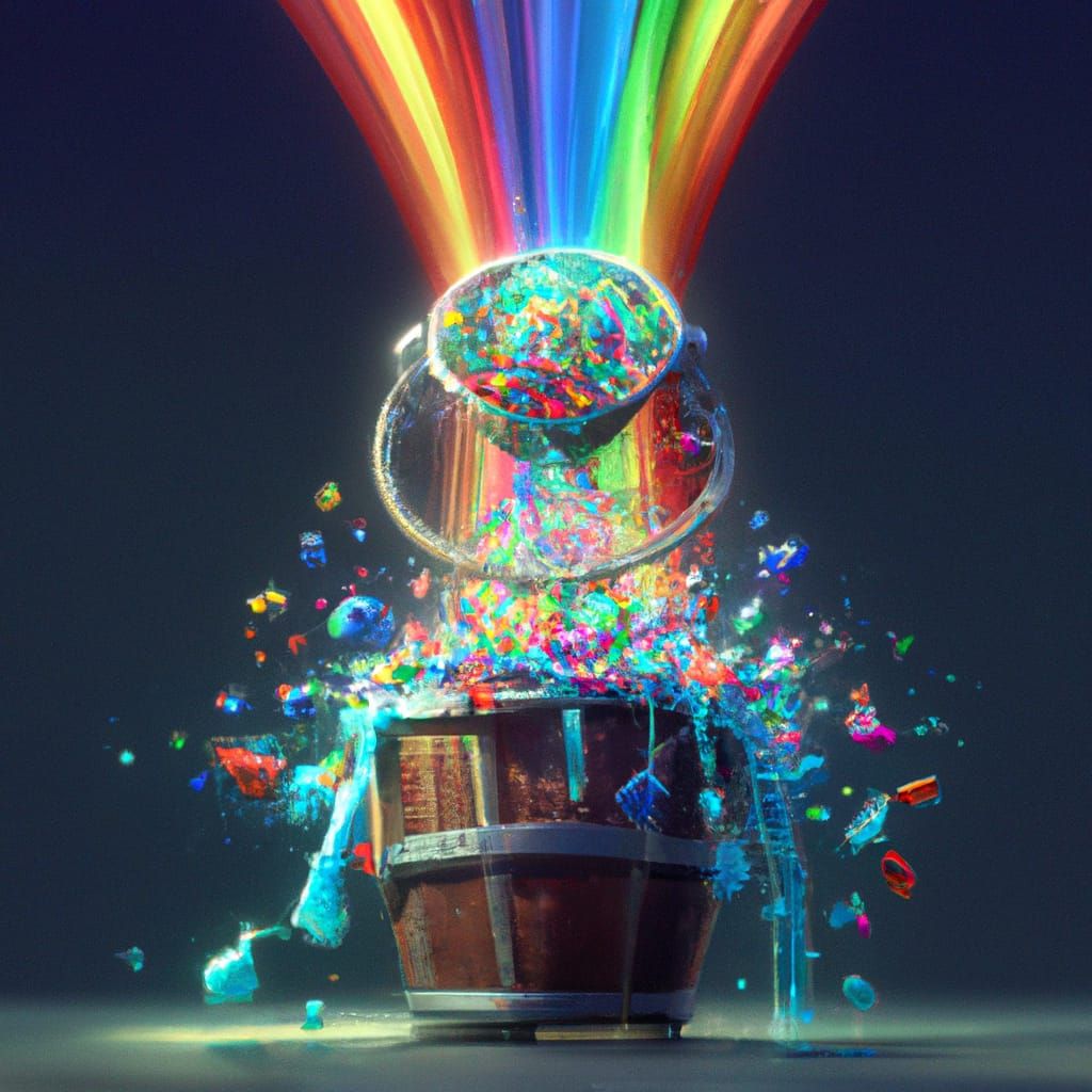 Rainbow in bucket
