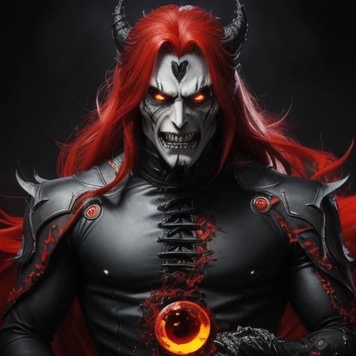 Demonic Anime Villain Portrait in Gothic Style
