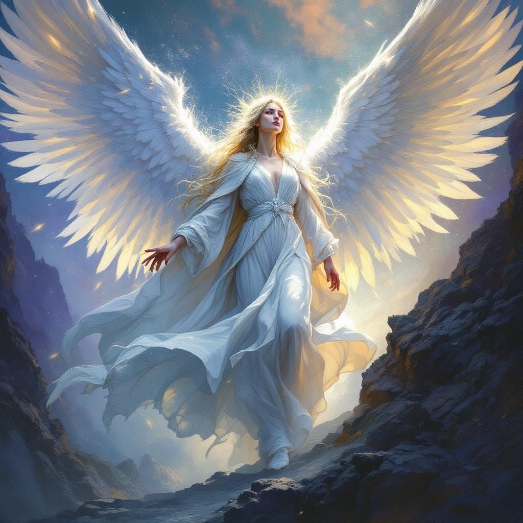 Ethereal Fantasy Angel in a Mystical Realm