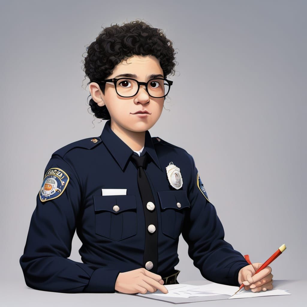 Police Officer in Vibrant Cartoon Style