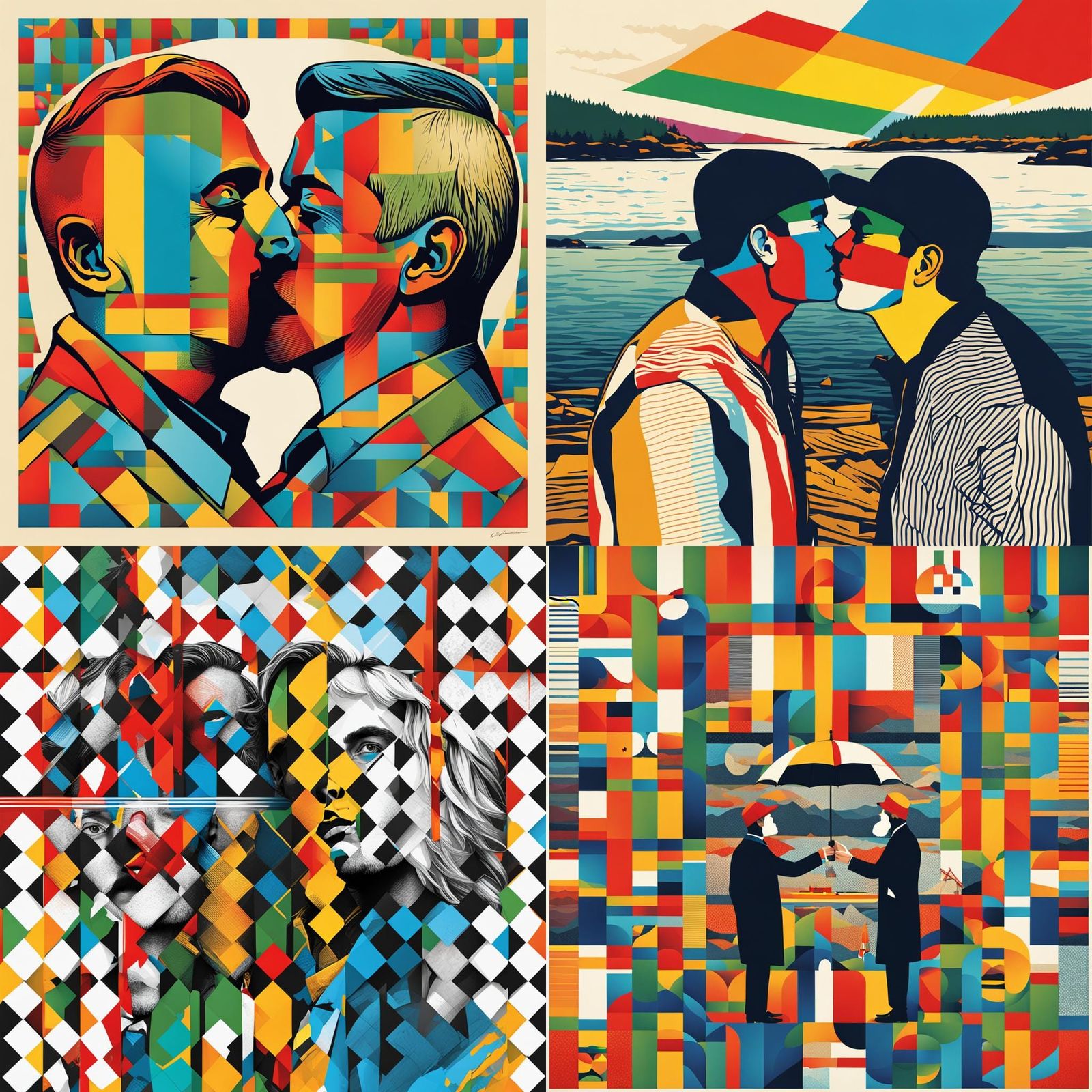 Pride Kiss in Peggie's Cove: Pop Art Screen Print