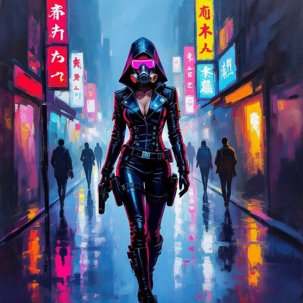 Cyberninja in Neo-Tokyo: An Impressionist Vision