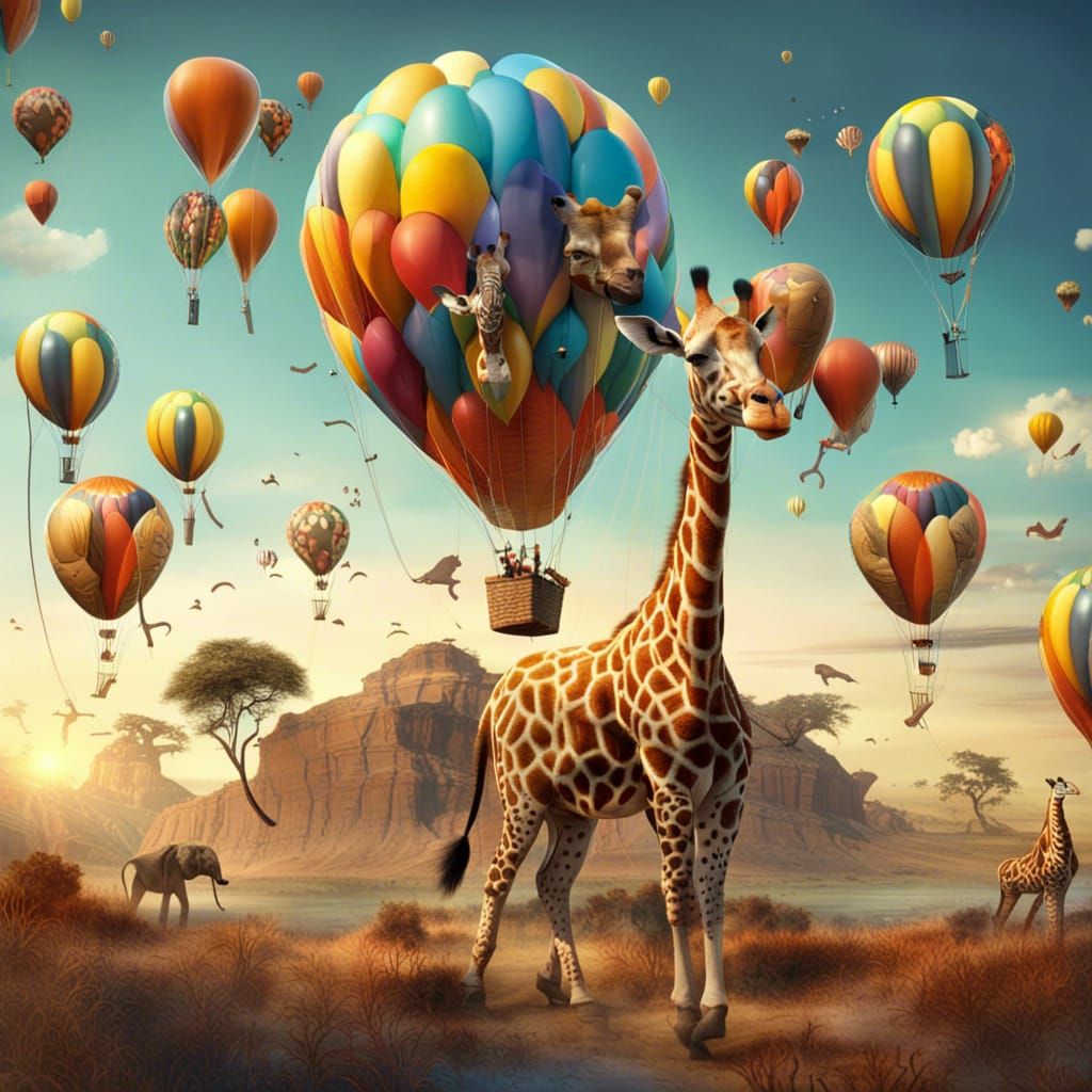 Whimsical Balloon Safari Adventure in the Sky