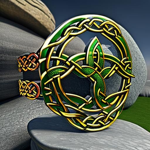 Detailed 3D Celtic Curves in Stone