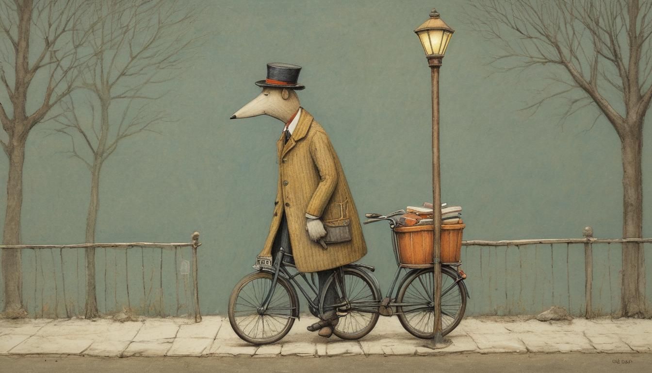 Postman Illustration in Colored Pencil Style