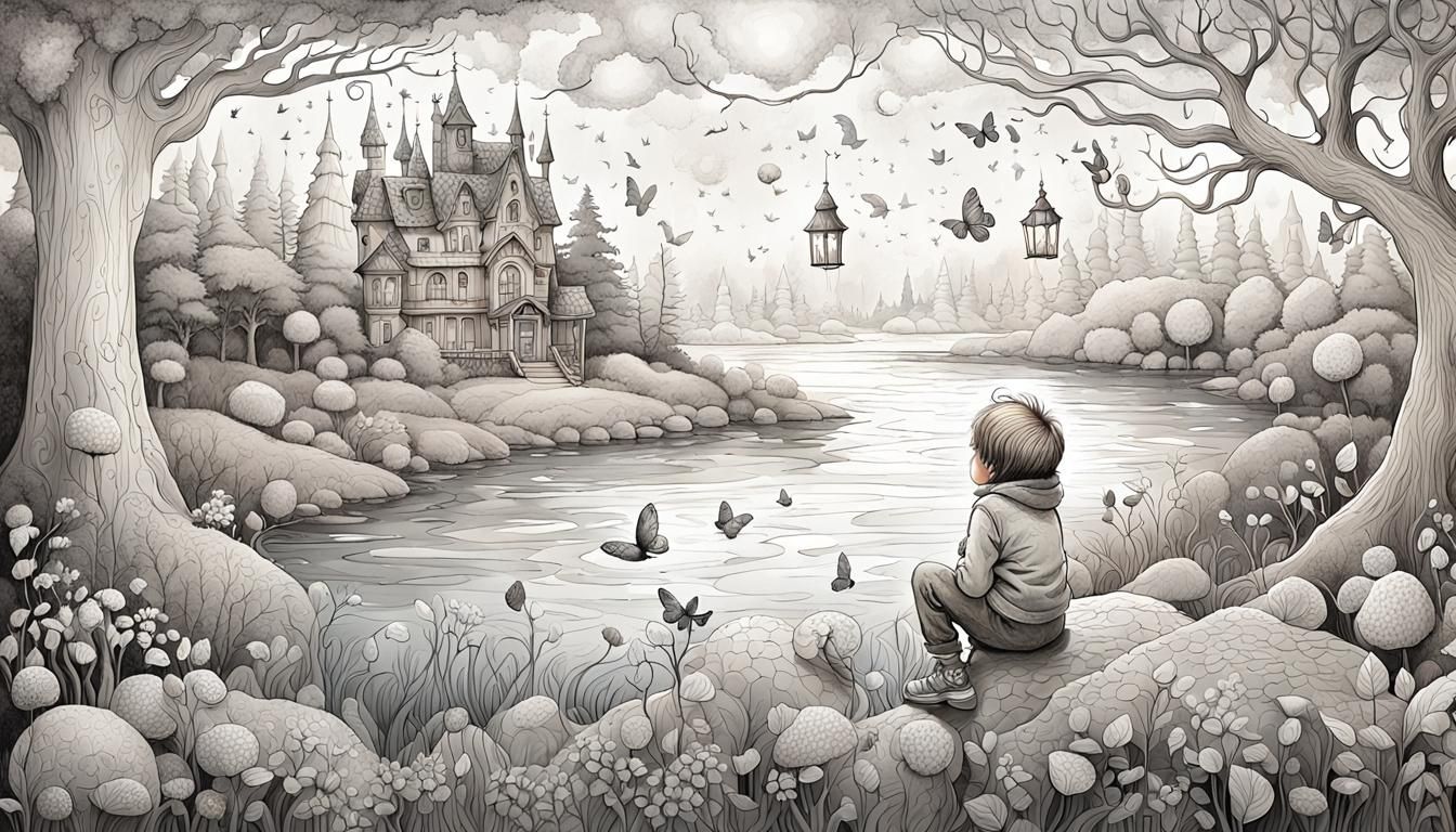 Enchanting Forest: A Coloring Book Illustration of Magic