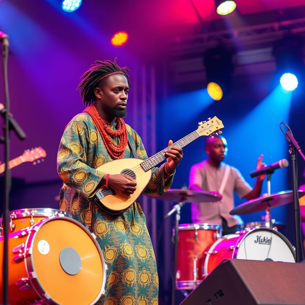 Afrobeat Stage with Nyatiti Player in Concert