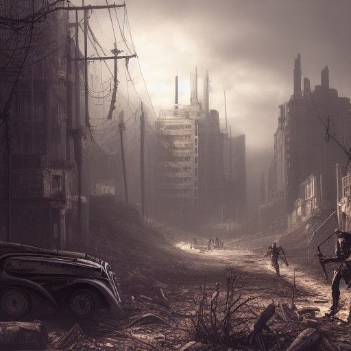 Fallout-Inspired Post-Apocalyptic Town Street Art