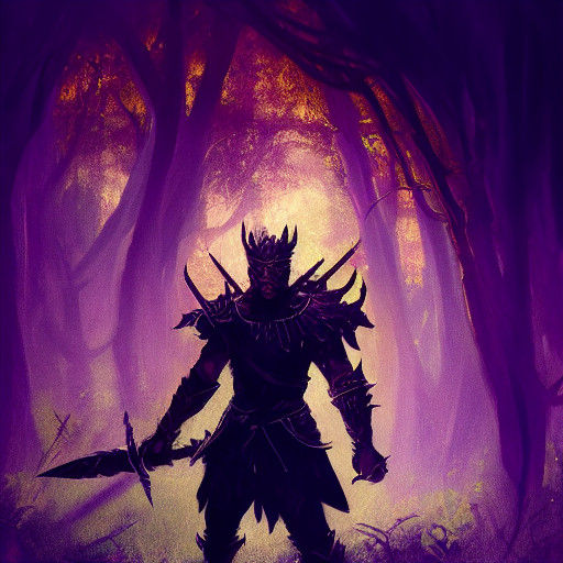 Heroic Fantasy Warrior in Lush Emerald Forest, Inspired by C...