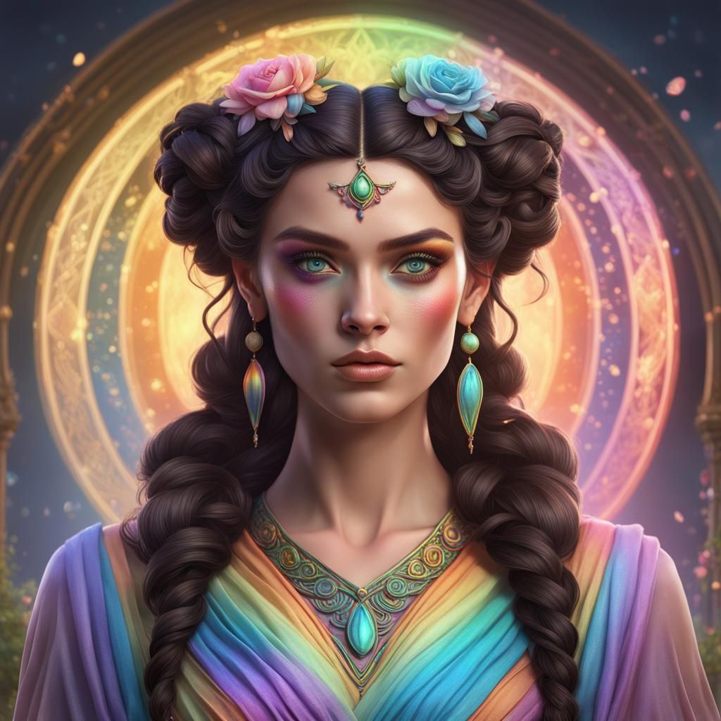 Spring Witch Portrait in Fantasy Concept Art Style