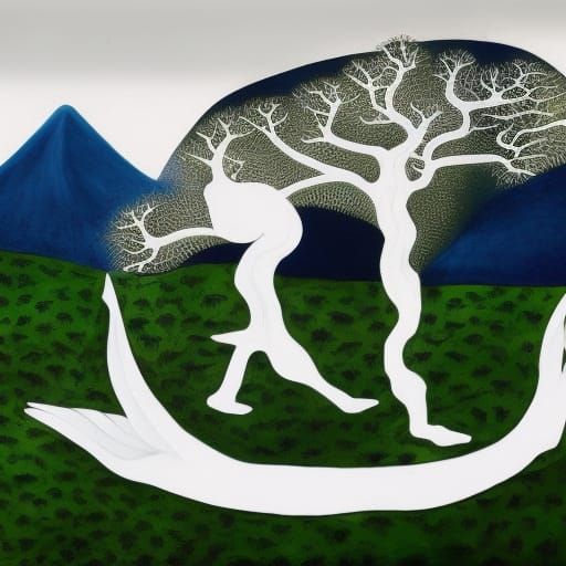 Yin-Yang Birds in Ukiyo-e Style