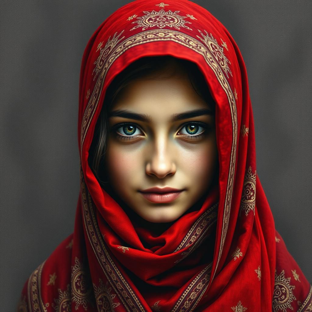 Hyperrealistic Afghan Girl Portrait in Graphite