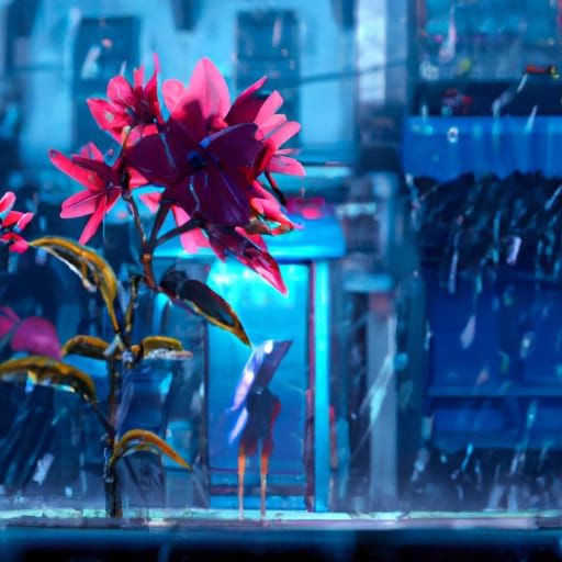 Fantastical Flower Rain in Detailed Matte Painting