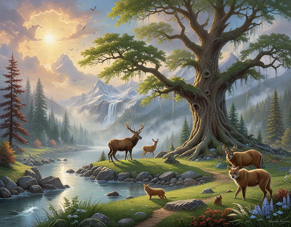 Echoes of Nature: Unity and Hope in a Hyper-Realistic World