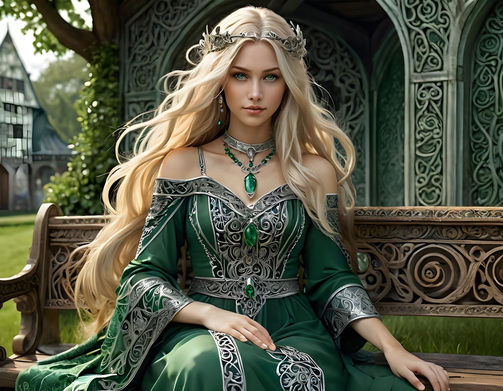 Norse Goddess Freya in Magical Fantasy Style