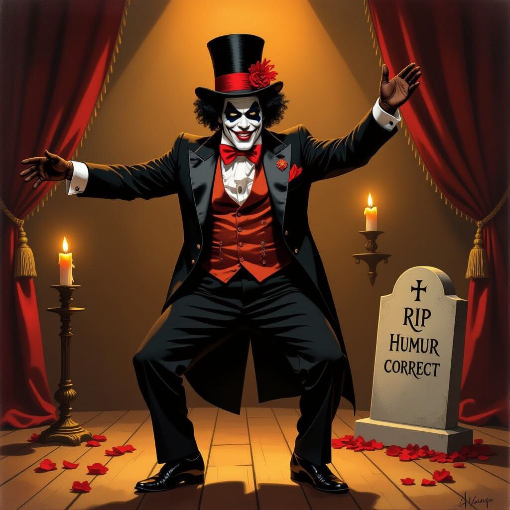 Baron Samedi Dancer in Dramatic Oil Painting Style