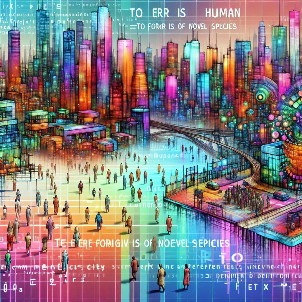 Diverse Futuristic Utopia in Vibrant Holographic City