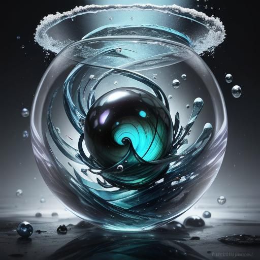 Colorful Frozen Bubbles Abstract in Glass