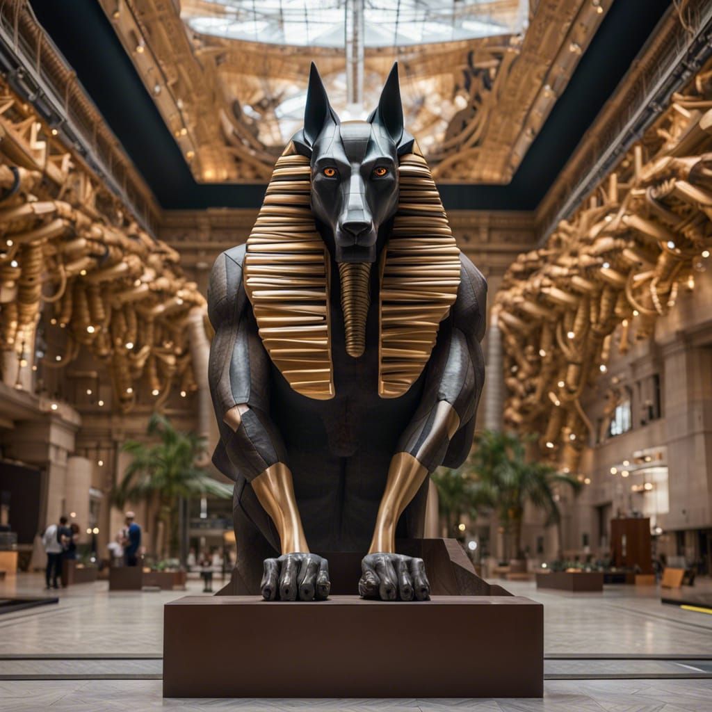 Biological Anubis Head with Electrical Display, Museum Exhib...