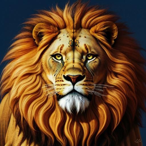 Abstract Lions Mane Art in Complementary Colors