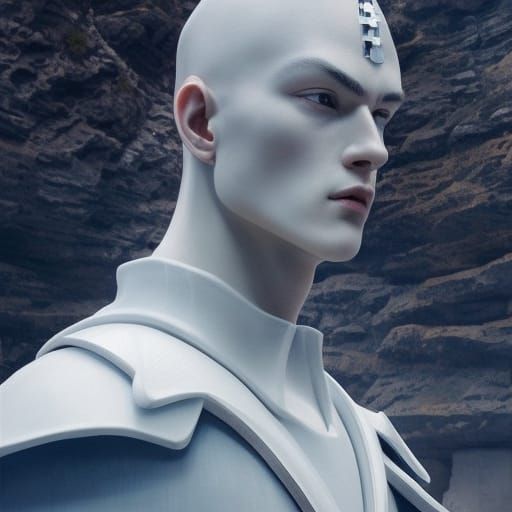 Ivory Knight Chess Piece in Steel Helmet