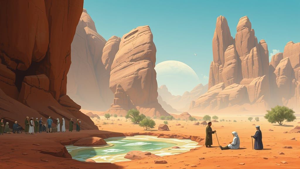 Martian Oasis: Islamic Miniature Art Meets Ghibli