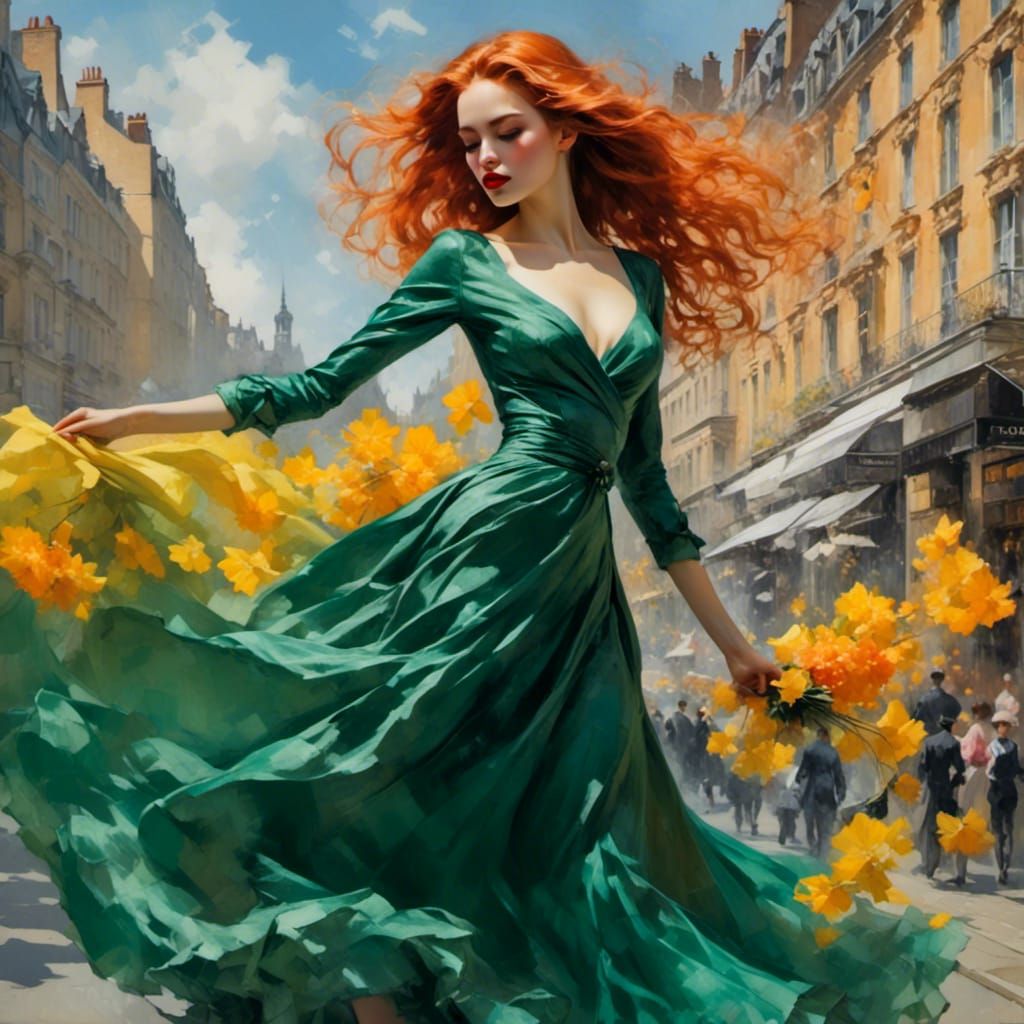 Ballet Dancer in Watercolor Comic Style