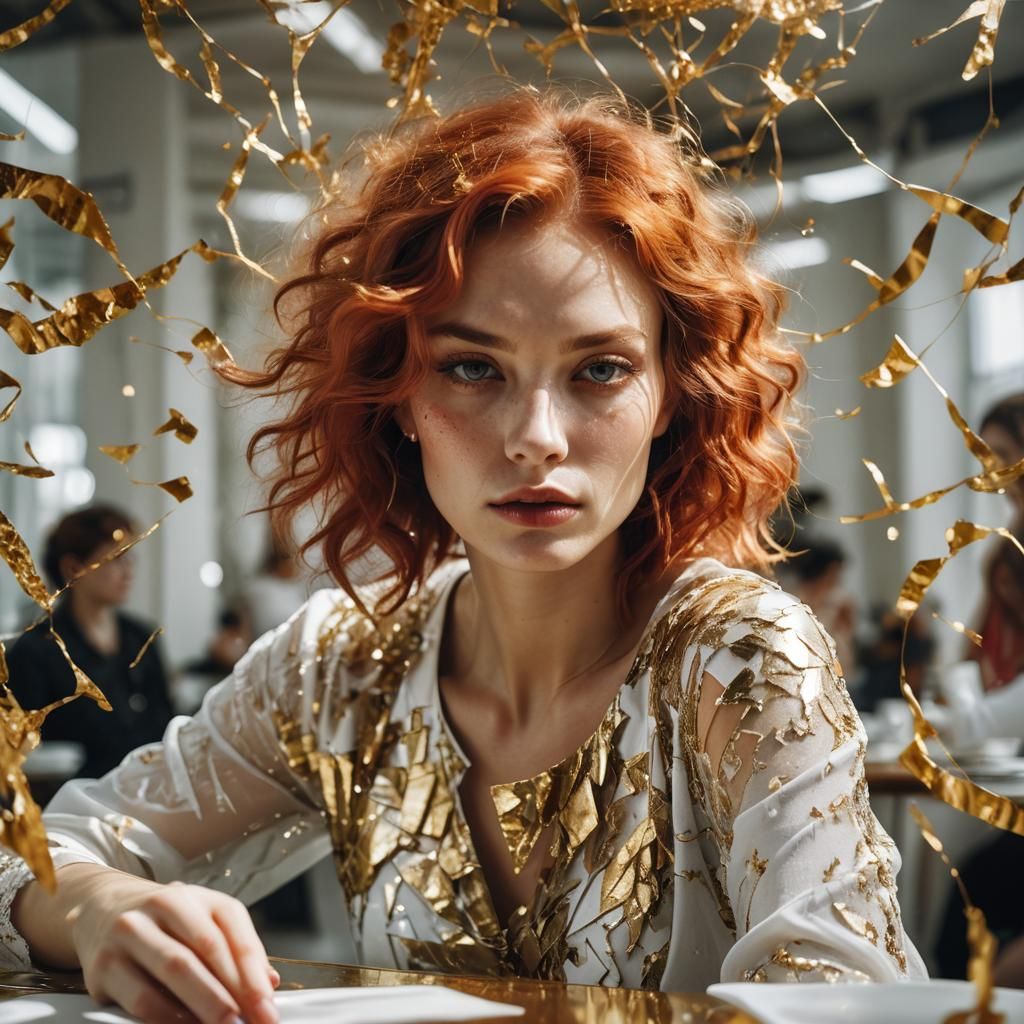 Siberian Woman's Futuristic Breakfast: Vogue-Inspired Photo
