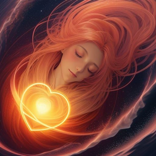 Radiant Heart Pulsing With Warm Energy