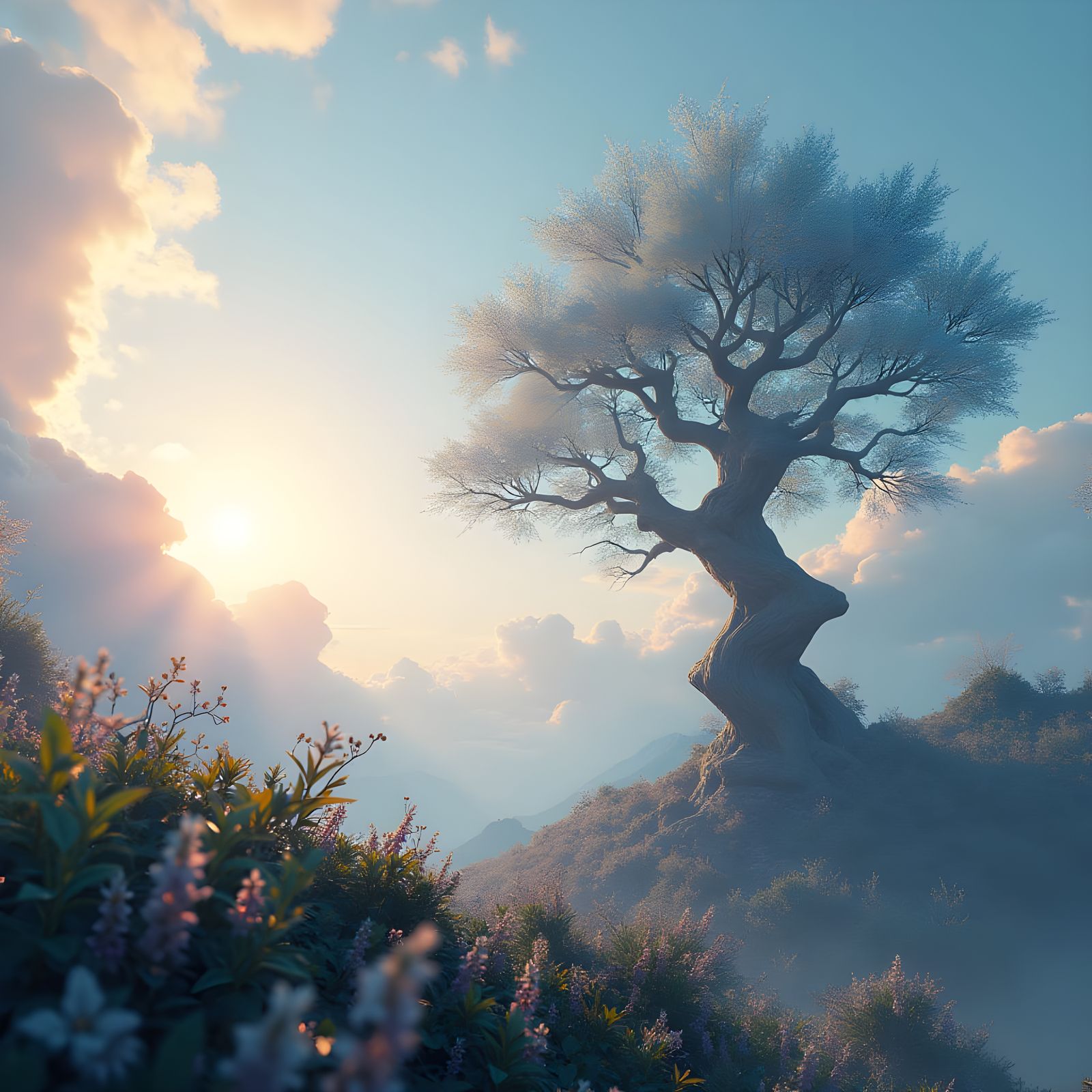 Enchanting Dreamscapes in Cyberpunk Fantasy Style