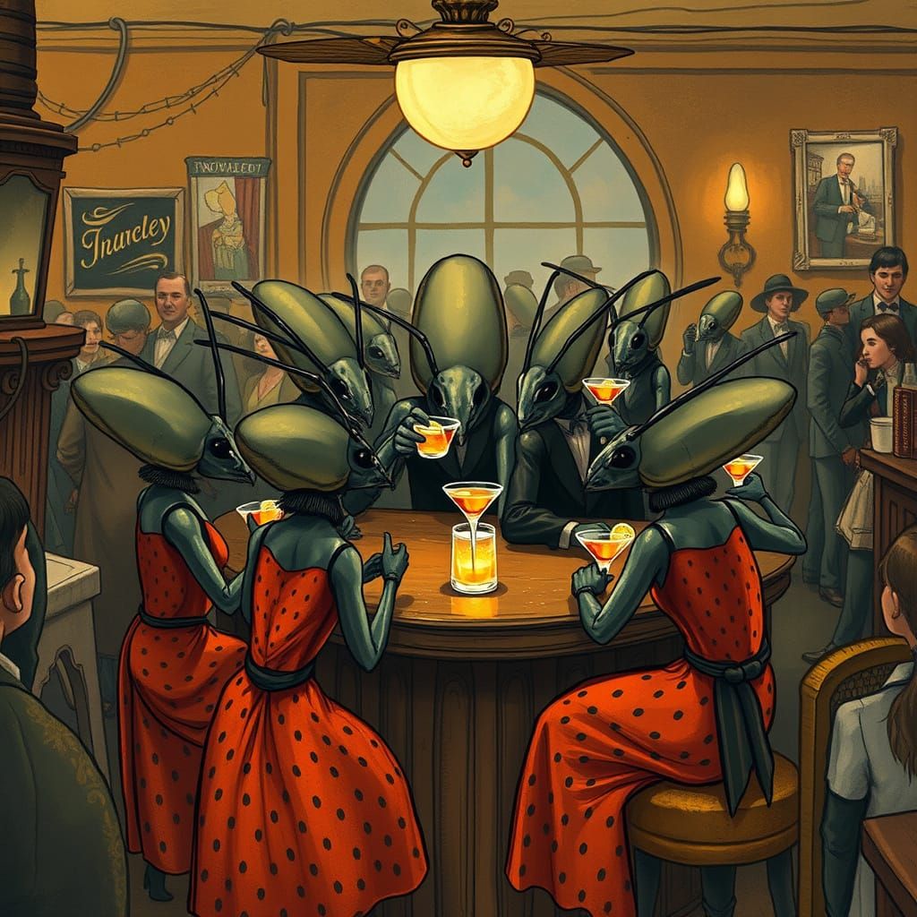 Goliath Beetles at a 1920s Speakeasy