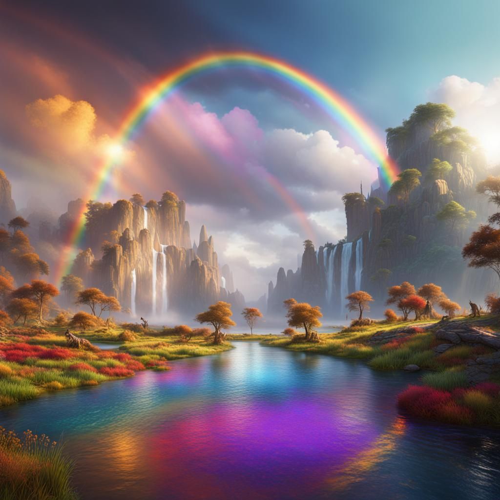 Rainbow Dream: Detailed Fantasy Concept Art
