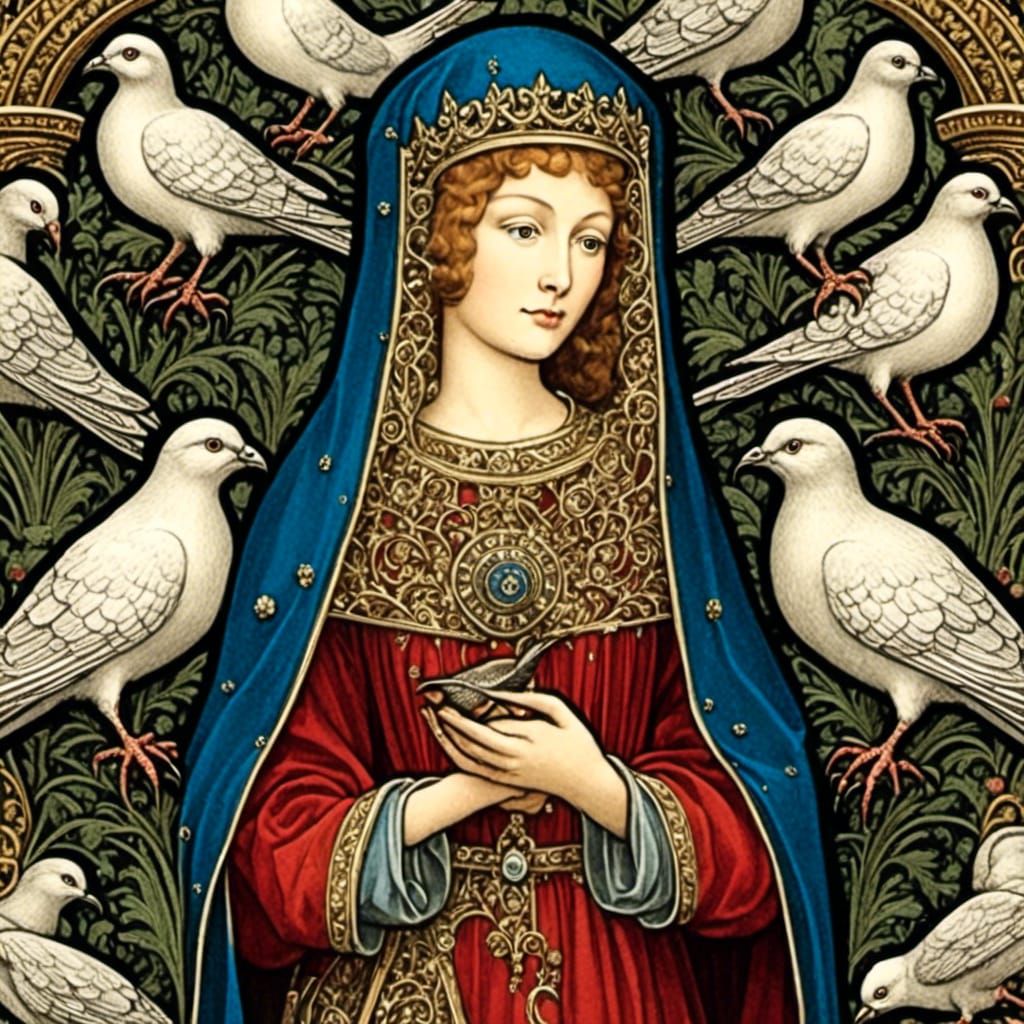 Olga of Kyiv: Medieval Alcohol Ink Illustration