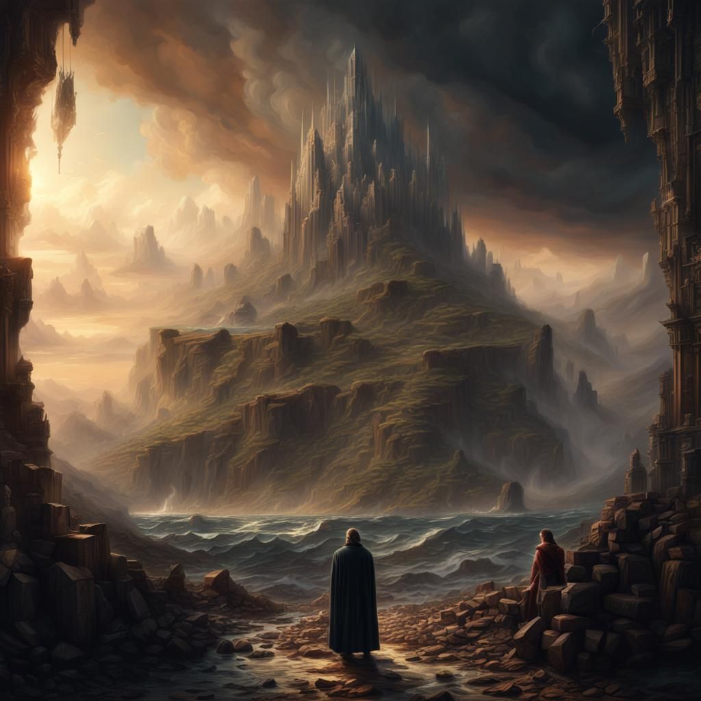 Advent: Strong and Weak Man in Digital Painting