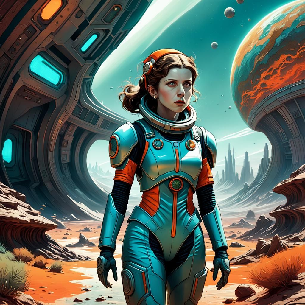 Anna Kendrick in 1950s Sci-Fi Concept Art