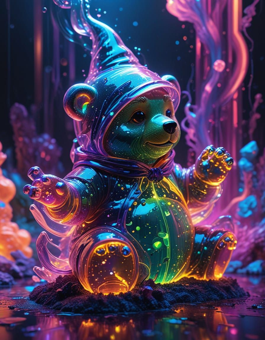 Gummy Bear Wizard Performs Vibrant Magic