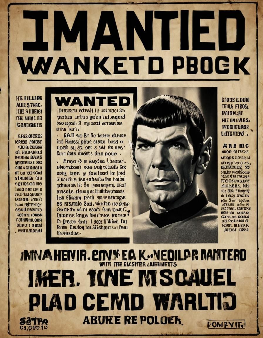 Vintage Wanted Poster: Mister Spock, Destroyer of Ships